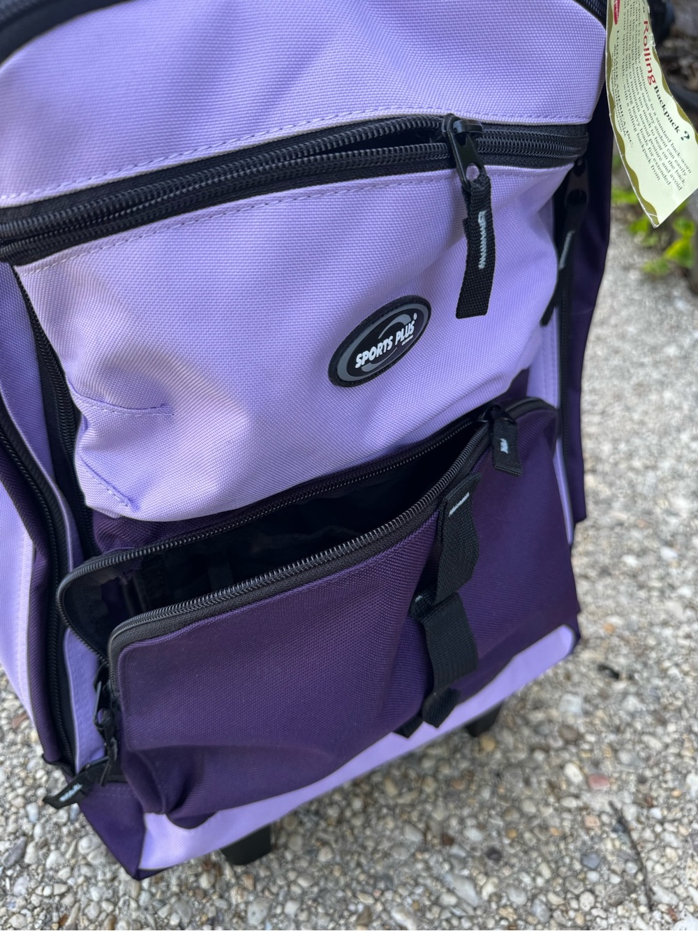 Casual Gear Purple Rolling Laptop Backpack with Dual-Tone Design - Picture 11 of 13